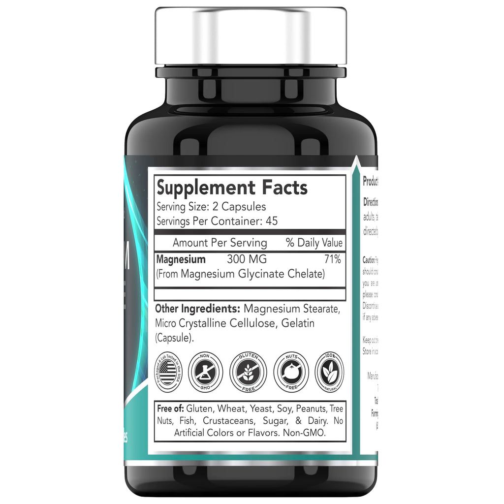 Magnesium Glycinate 300mg — Deep Sleep, Less Stress & Zero Muscle Cramps (90 Capsules)