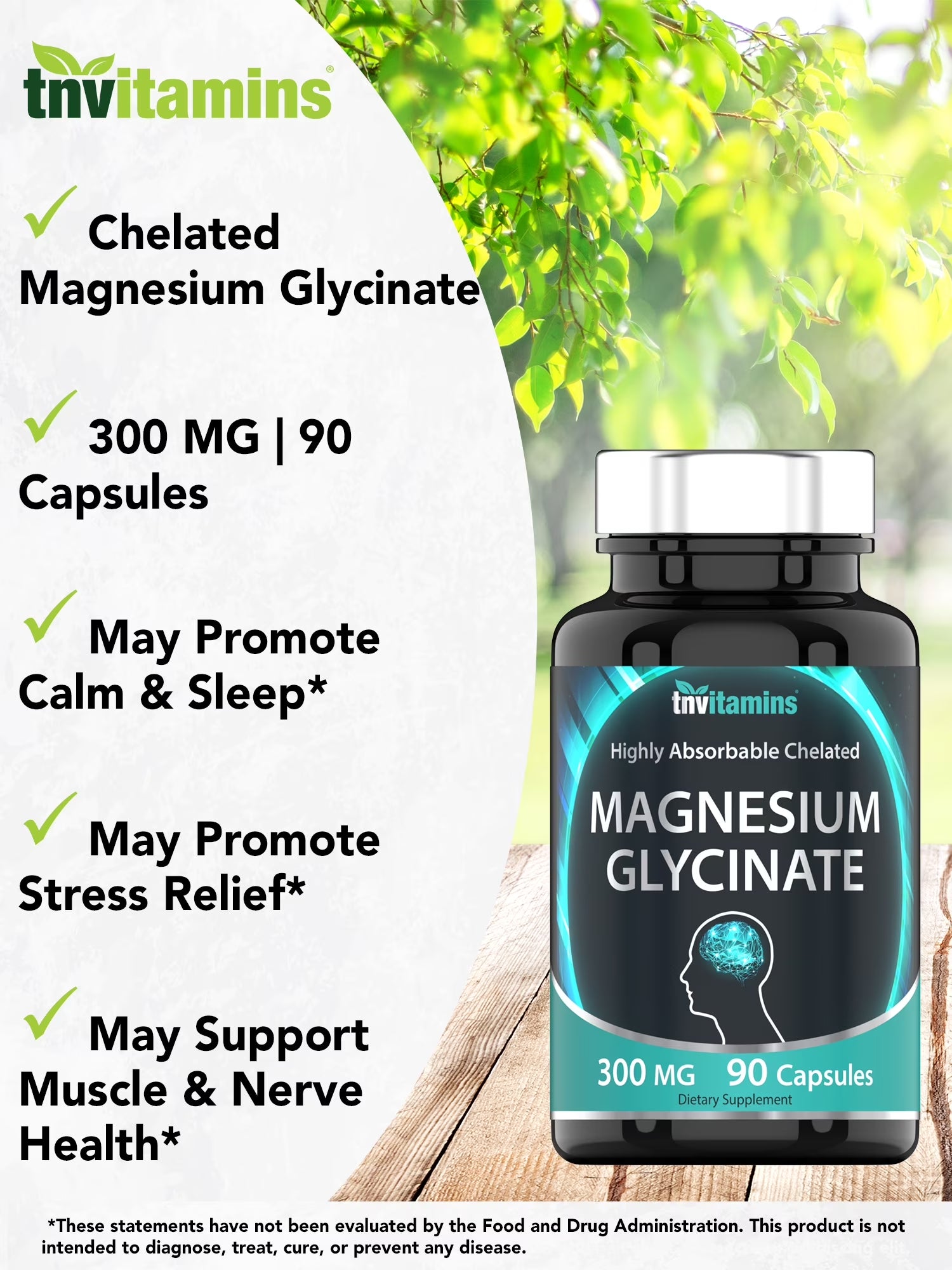 Magnesium Glycinate 300mg — Deep Sleep, Less Stress & Zero Muscle Cramps (90 Capsules)