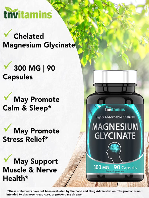 Magnesium Glycinate 300mg — Deep Sleep, Less Stress & Zero Muscle Cramps (90 Capsules)