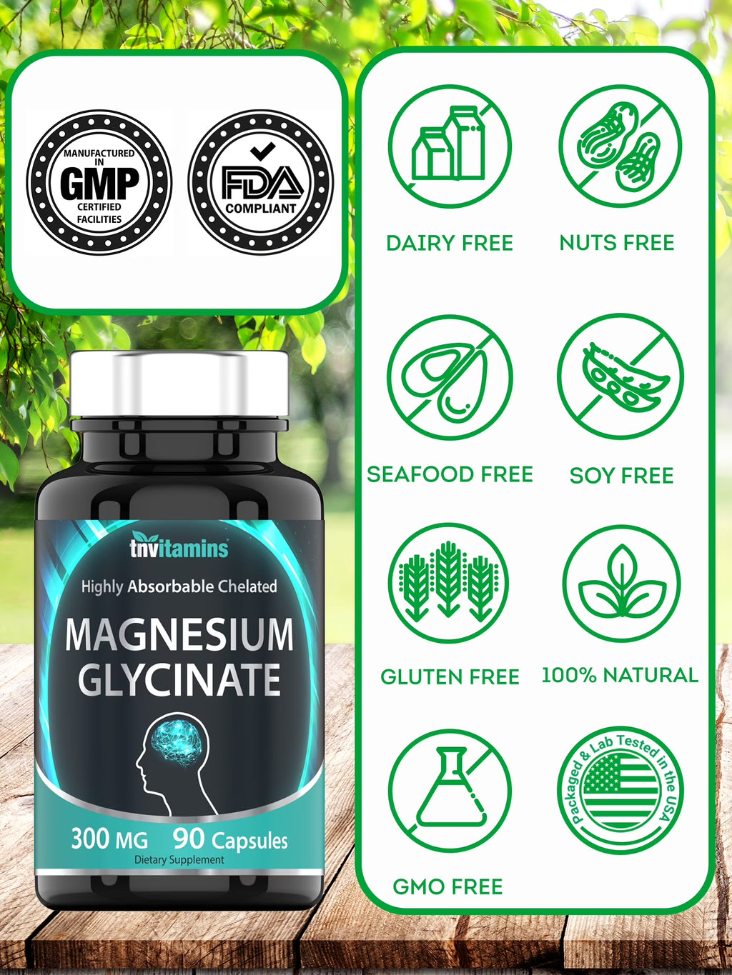 Magnesium Glycinate 300mg — Deep Sleep, Less Stress & Zero Muscle Cramps (90 Capsules)