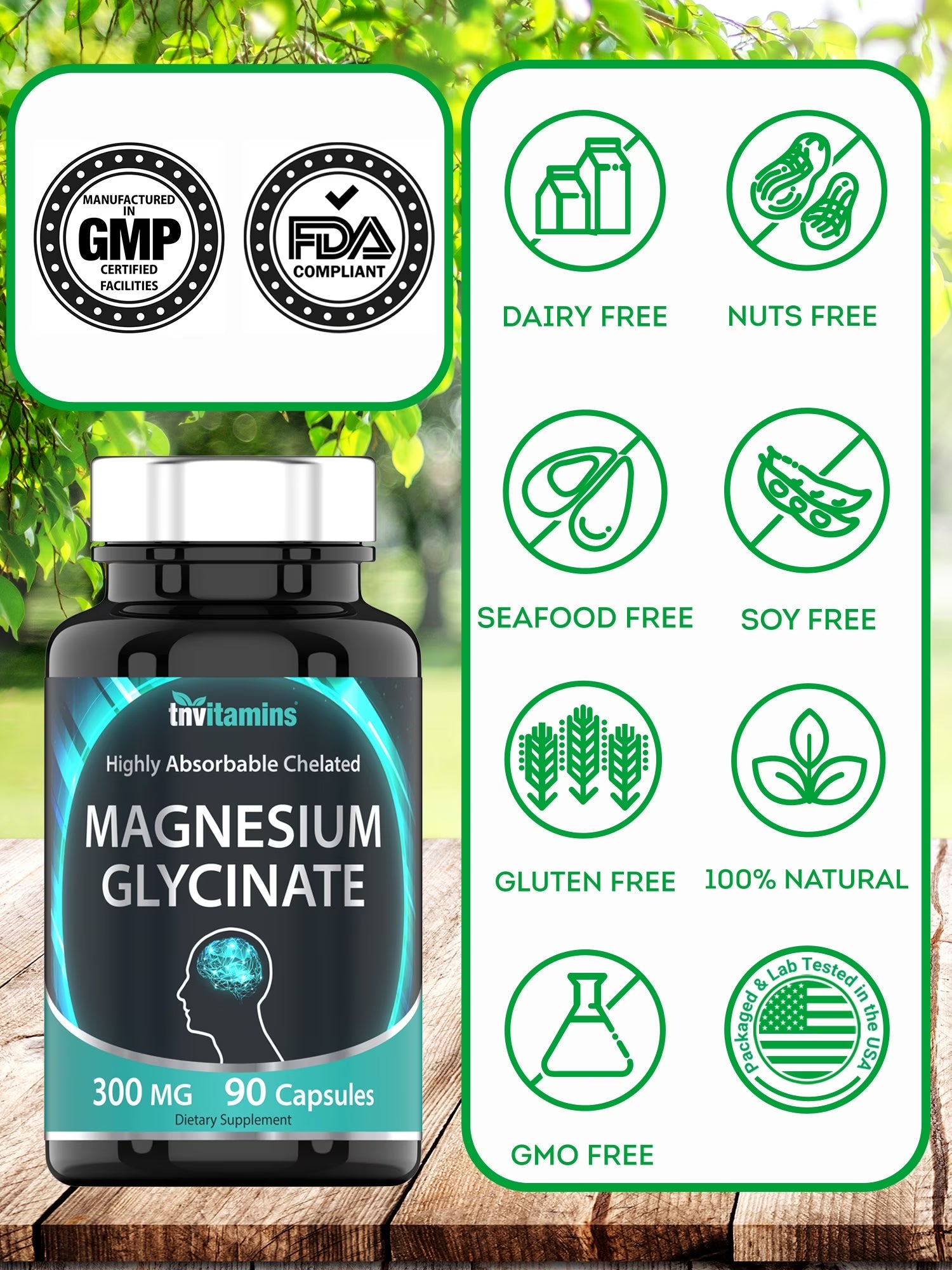 Magnesium Glycinate 300mg — Deep Sleep, Less Stress & Zero Muscle Cramps (90 Capsules)